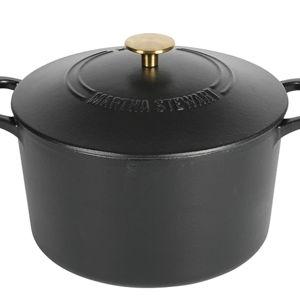 MARTHA STEWART Gatwick 7-Quart Enamel Cast Iron Dutch Oven Pot with Lid – Matte Black – Durable Heavy-Duty Dutch Oven for Slow Cooking, Braising & Baking