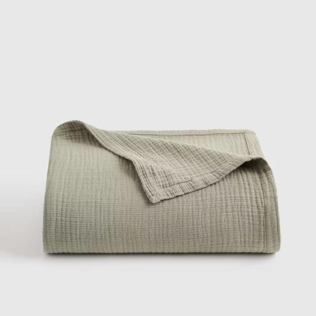 Organic Airy Gauze Blanket - Dried Sage, Full/Queen