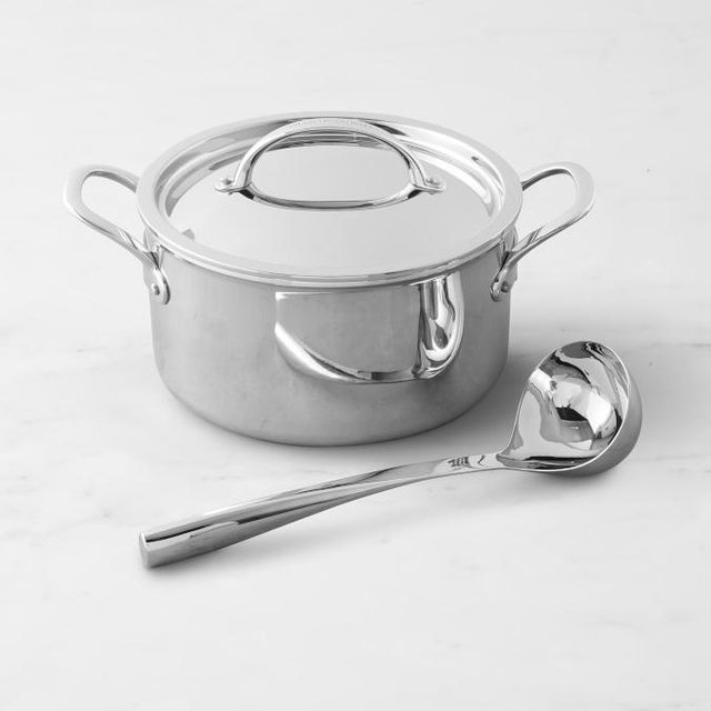 Williams Sonoma Thermo-Clad™ Stainless-Steel Soup Pot with Ladle, 6-Qt.