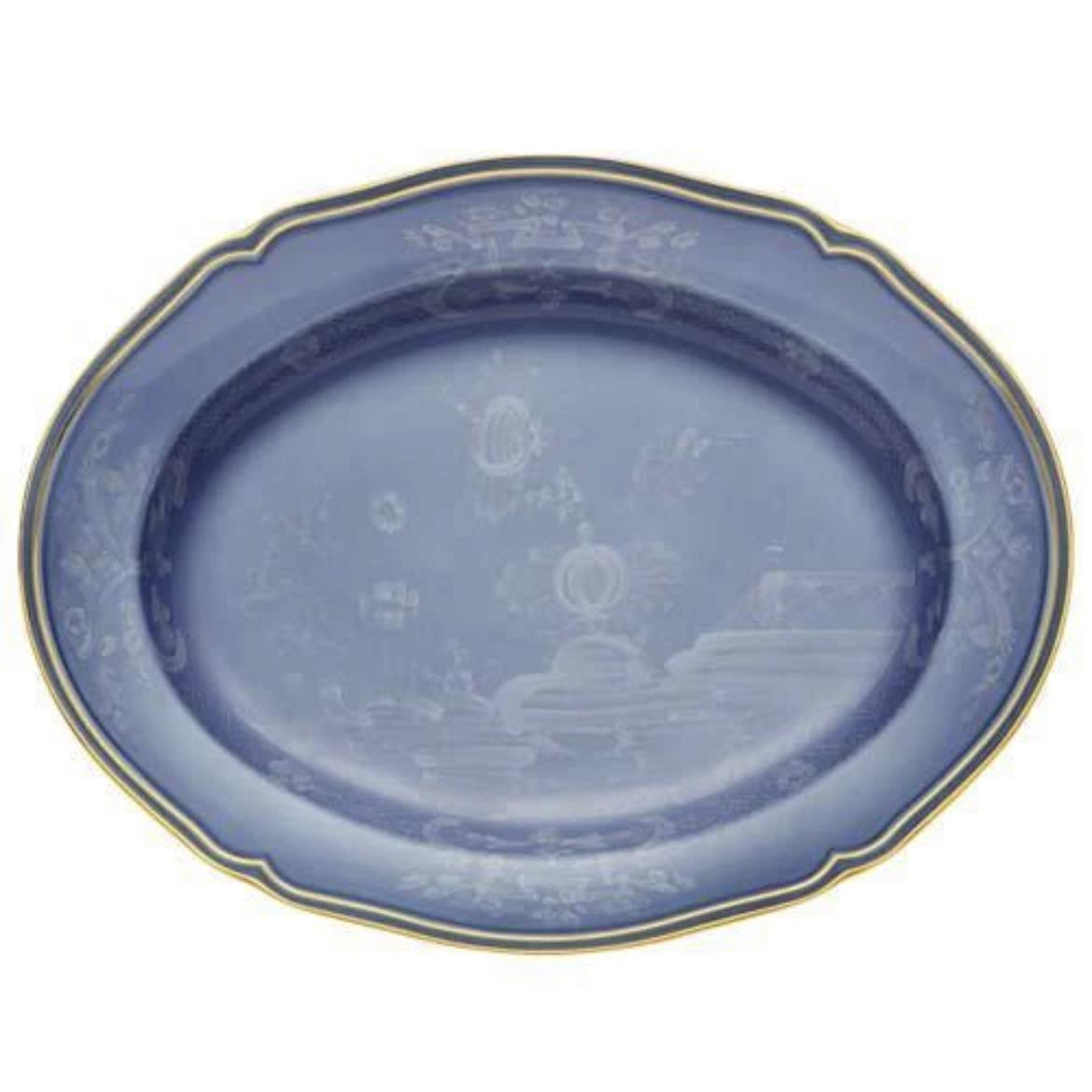 Oriente Italiano Gold Pervinca - Oval flat platter L
