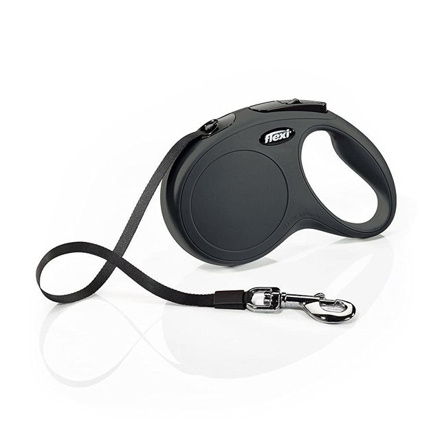 FLEXI Classic Retractable Dog Leash in Black, 16'