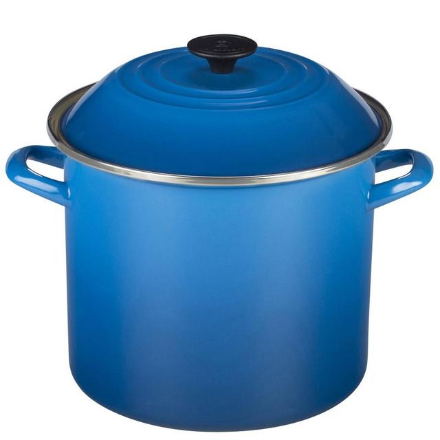 Le Creuset Enameled-Steel Stock Pot, 10-Qt., Marseille
