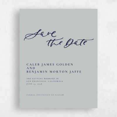 Smoke, Grey Wedding Save the Date - Dover Type