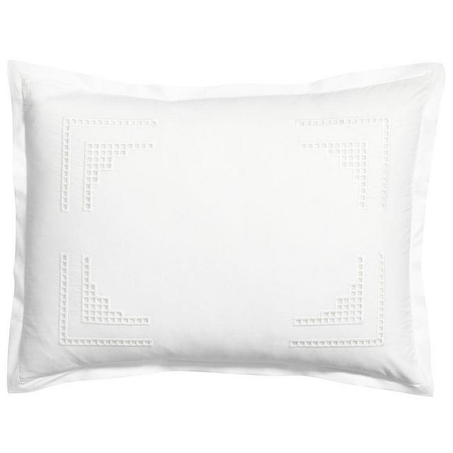 White Eyelet Percale Sham, Standard