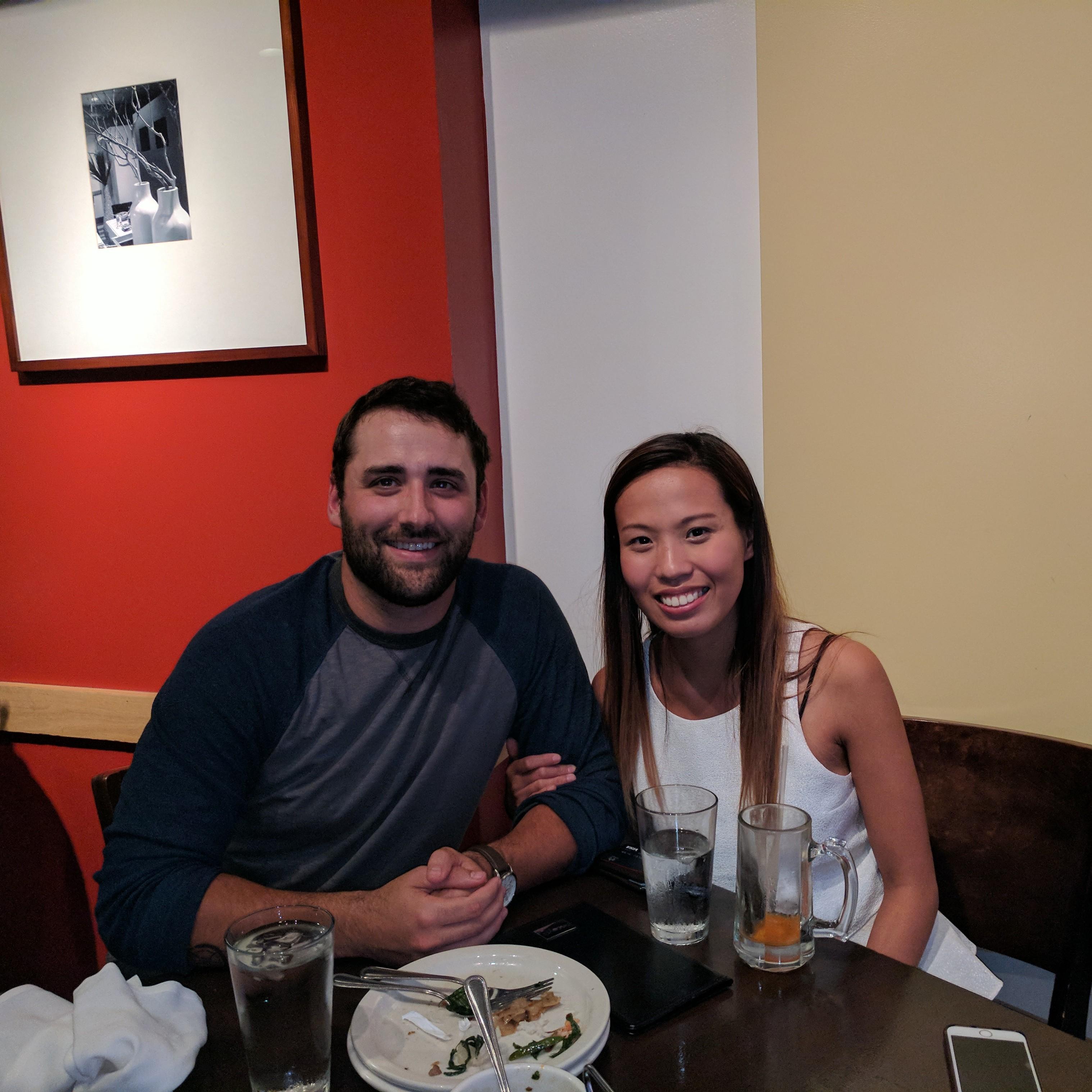 Ashley and I in Arlington VA for the Army ten mile race. we had the best spicy duck we've ever had!