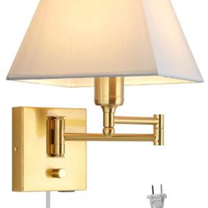 Gold Wall Mounted Lamp Plug in Wall Sconce