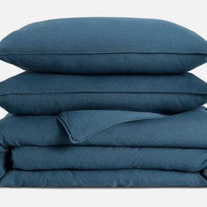 Washed European Linen Duvet Set, King/Cali King (Color: Abyss)
