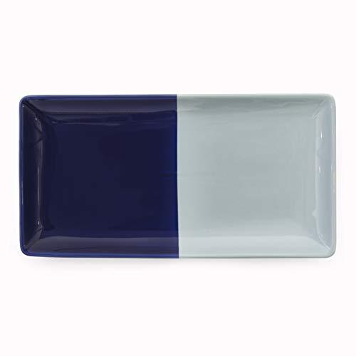 Kate Spade New York Half Dot Bath Accessories Vanity Tray, Navy/Turquoise