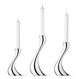 George Jensen Cobra Stainless Candlesticks, set of three