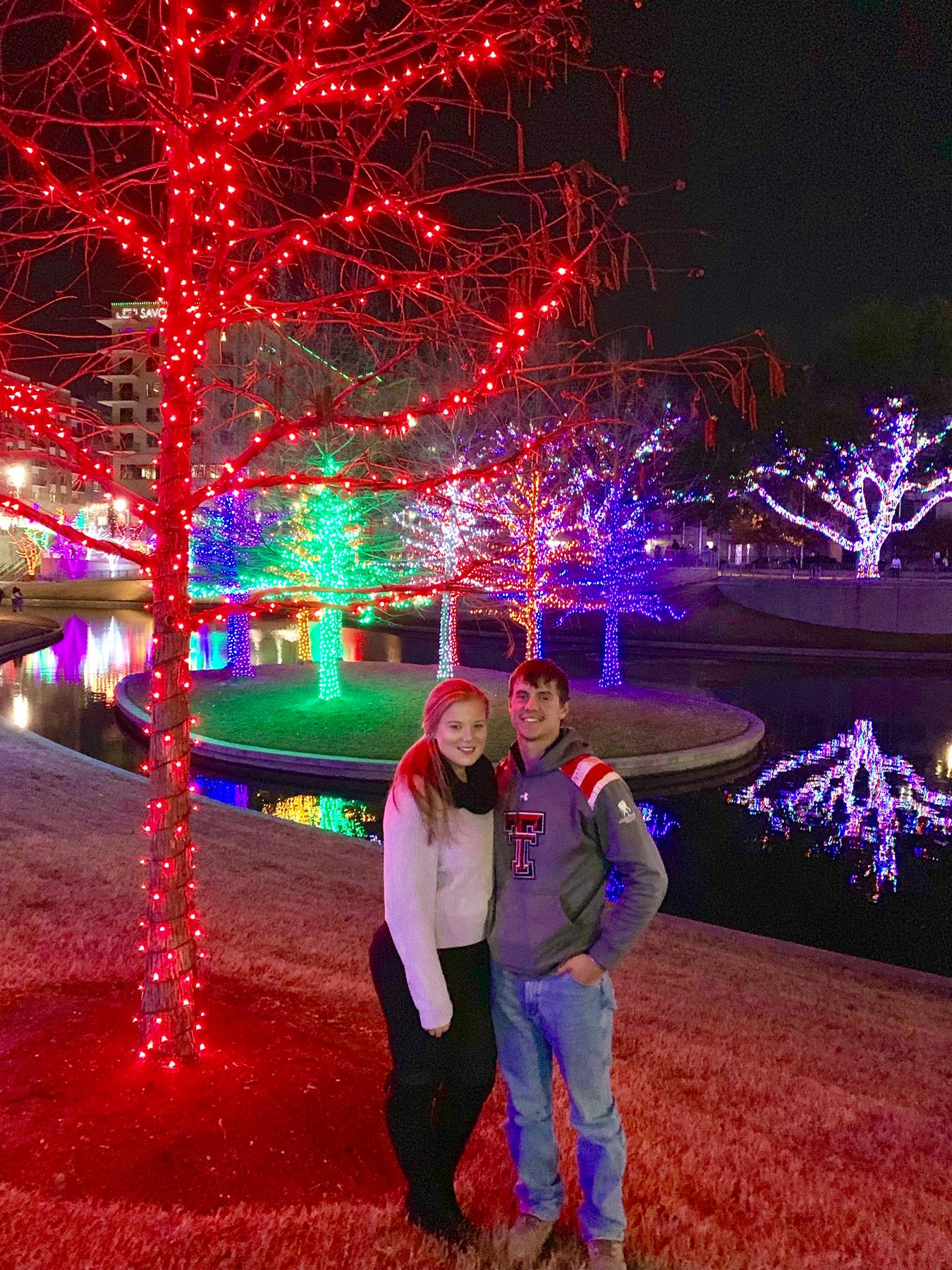 Vitruvian Christmas lights in Addison. Dec 2018.