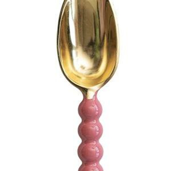 Enameled Aluminum Kitchen Scoop, Pink and Gold