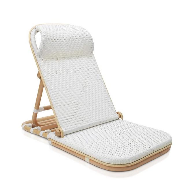 Beach Chair Lounger, Adjustable - Folding Bamboo Loungers - Portable Rattan Chairs for Patio, Pool or Sun Deck - Outdoor Gear and Accessories for Picnics and Lawn Concerts