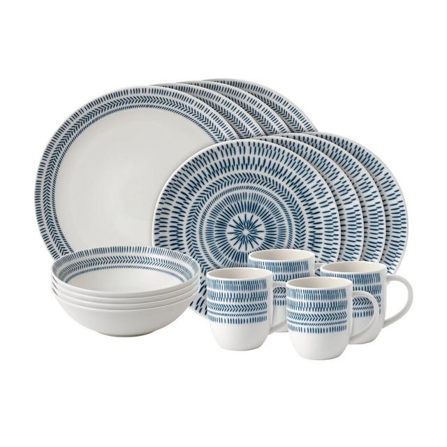 Chevron 16 Piece Dinnerware Set, Service for 4
