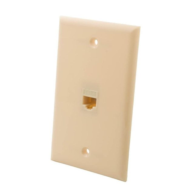 BUPLDET 1 Port Ethernet Wall Plate Ivory - CAT 6 RJ45 Keystone Jack Network Cable Cover Plate Female to Female for CAT7/CAT6/CAT5e Ethernet Cable