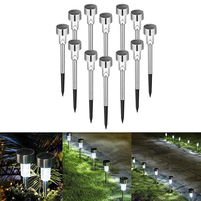 Sowsun Solar Pathway Lights Outdoor ,Solar Powered Landscape Garden Lights for Pathway ,Lawn, Patio, Yard,Path,Walkway Decoraiton-12 Pack(white)
