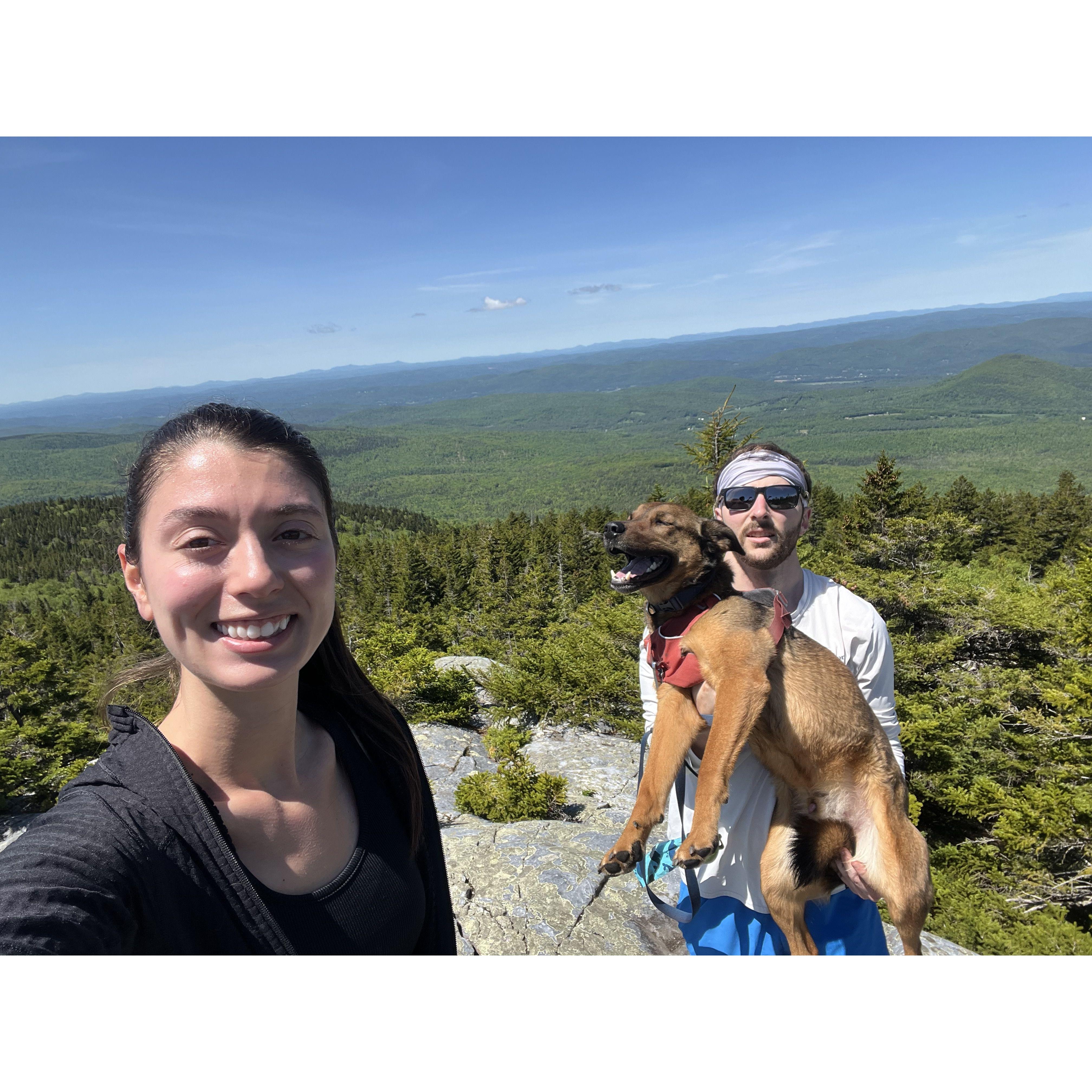 Kevin & Ashley love hiking with their dog Jax!