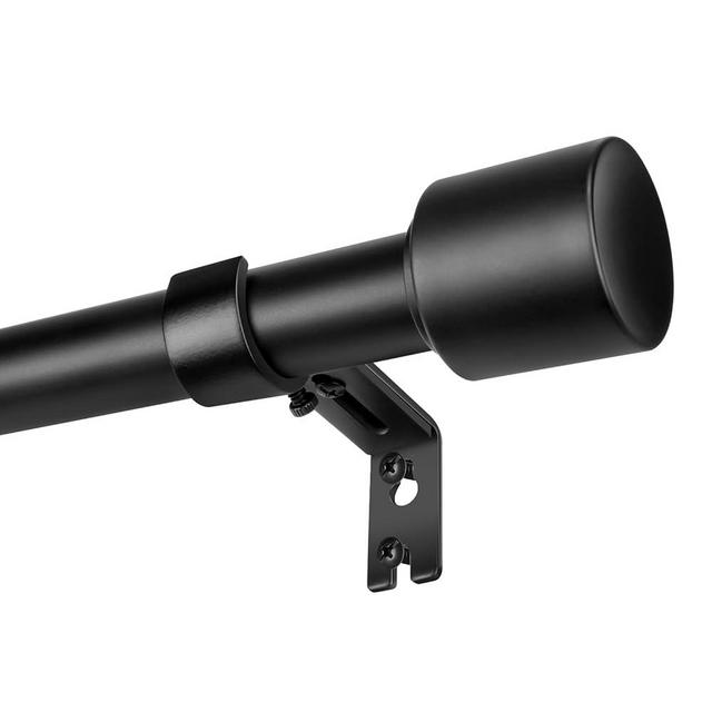 1” Diameter Curtain Rods Itself is 30 to144 inch 1 Pack Fit 30-142 inch, 66 to 120 inch Window with Heavy Duty Adjustable Rod Matte Black Curtain Splicing Metal Extra Long Curtain Rod for Windows