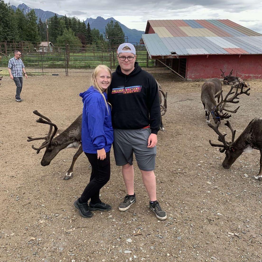 Here we are in Alaska at a reindeer farm! (Travis was afraid of the reindeer)