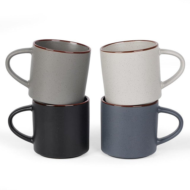 famiware Coffee Mugs Set of 4, Nebula 14oz Coffee Mugs, Ceramic Cup Set with Handle for Latte, Tea, Milk, Cappuccino, Cocoa, Multi-color