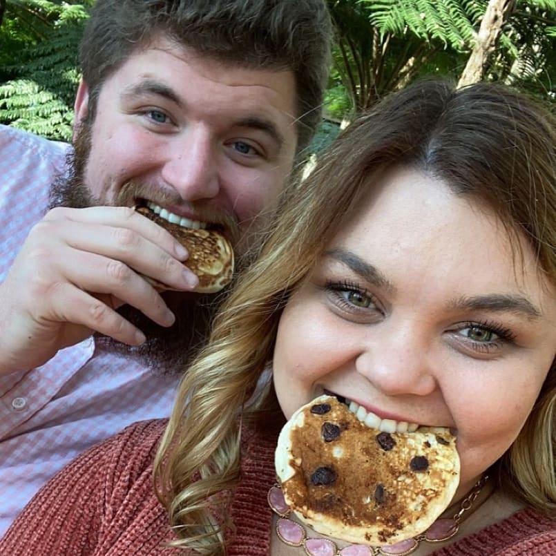 Eating chocolate chip pancakes at Longwood Gardens!