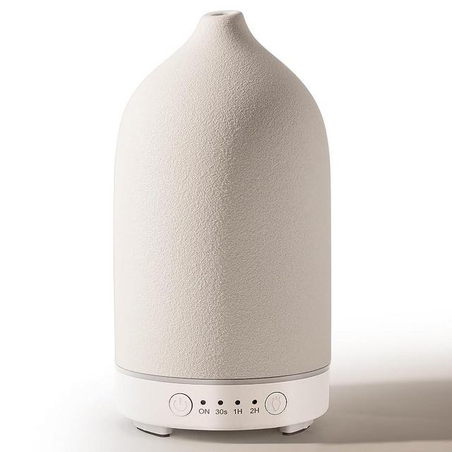 Diffuserlove Ceramic Diffuser 200ML Essential Oil Diffusers Aromatherapy Essential Oil Diffuser for Room 2 Mist Modes Air Diffuser for Home Bedroom Stone Diffuser