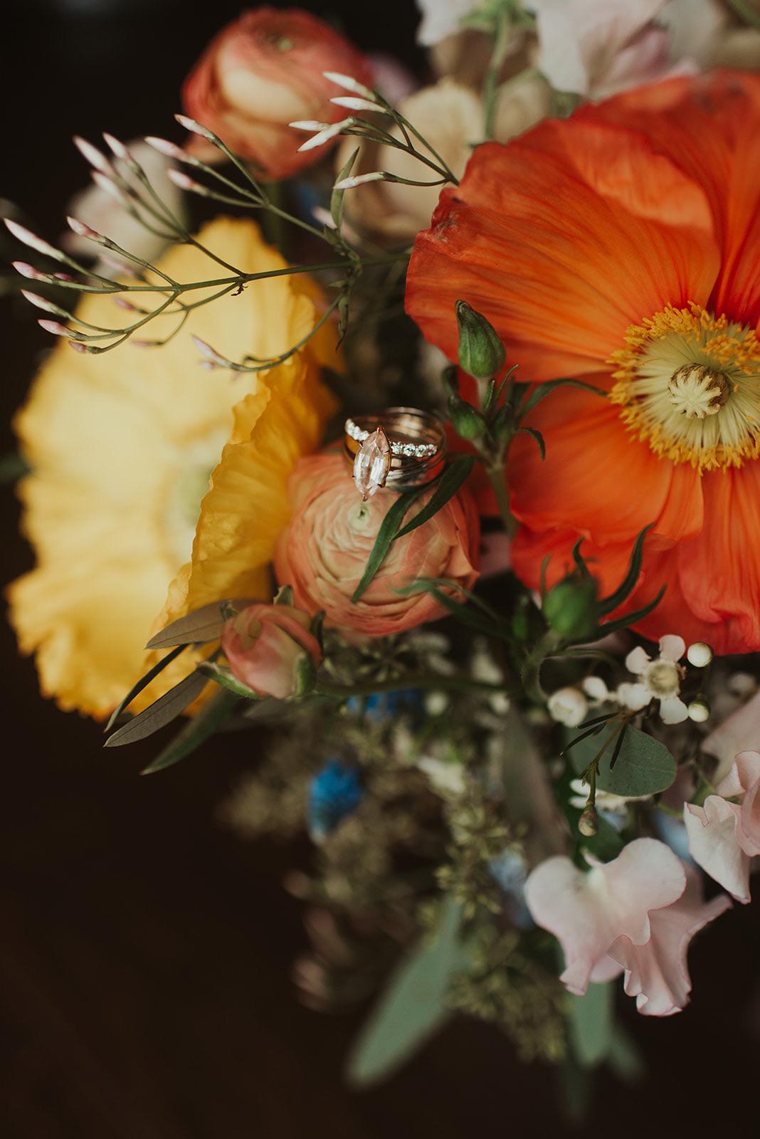 The bride’s and groom’s rings