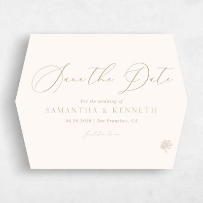 Beige Diamond Wedding Save the Date - Mapleton Landscape