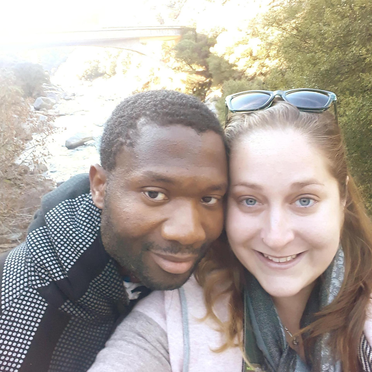 (December 2018) Last day of our road trip in Nevada City, CA with the Yuba River behind us.