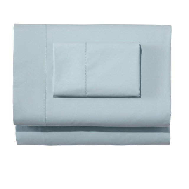 280-Thread-Count Pima Cotton Percale Sheet Set - King, Oyster Blue