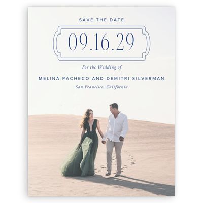 Dark Blue Wedding Digital Save the Date - Ivette Photo