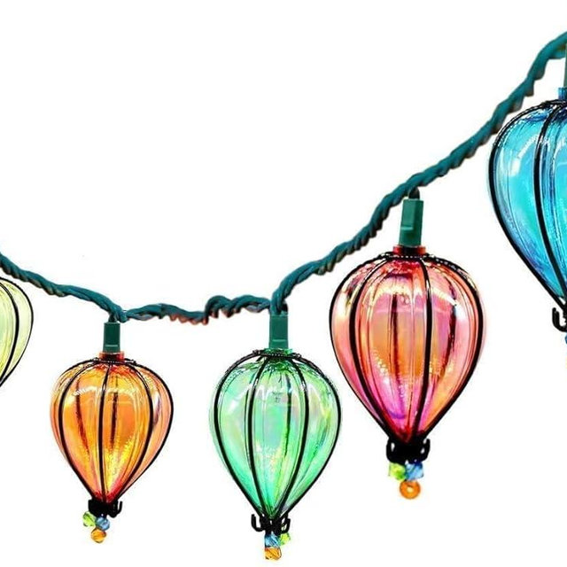 DollarDash String Lights, 11FT Fairy Hanging Curtain Lights with 10 Color Bulbs Decorations, Outdoor Tropical Beach Theme Lights Patio String Lights for Party Camping
