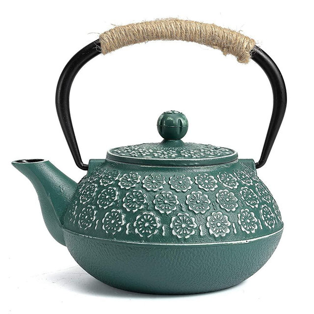 Cast Iron Teapot, Sotya Tetsubin Japanese Tea Kettle (900ml, Dark green)