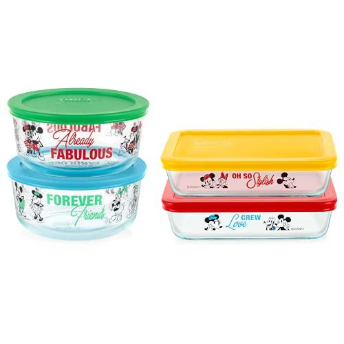 Pyrex Disney Mickey & Friends Round Glass Storage Set, 8 Piece