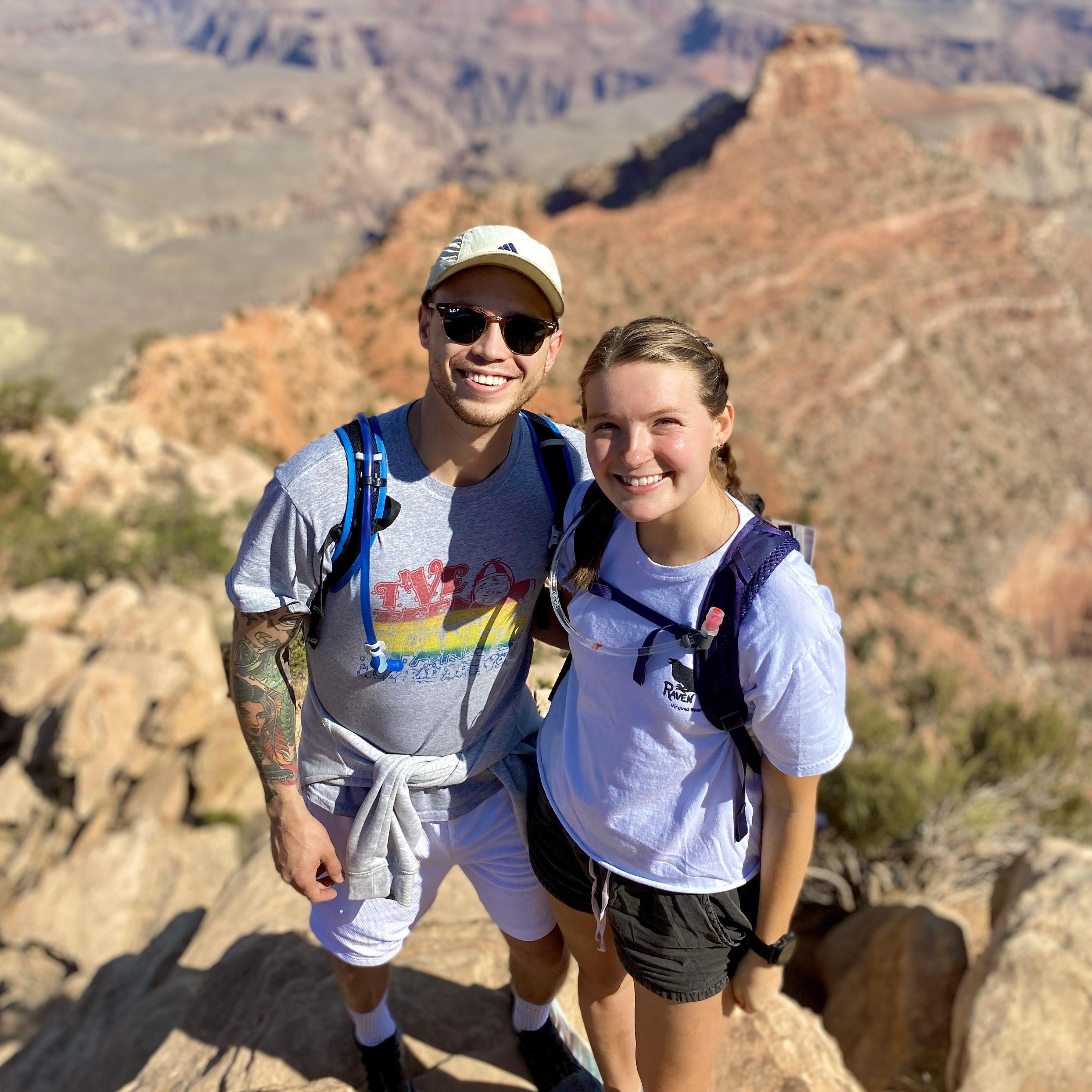 2021 - Our first trip out of state together through Arizona and California. Here we are at the Grand Canyon.