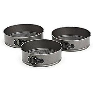 BLACK+DECKER 83394 Commercial Nonstick Spring Form Pan (Set of 3), Gray