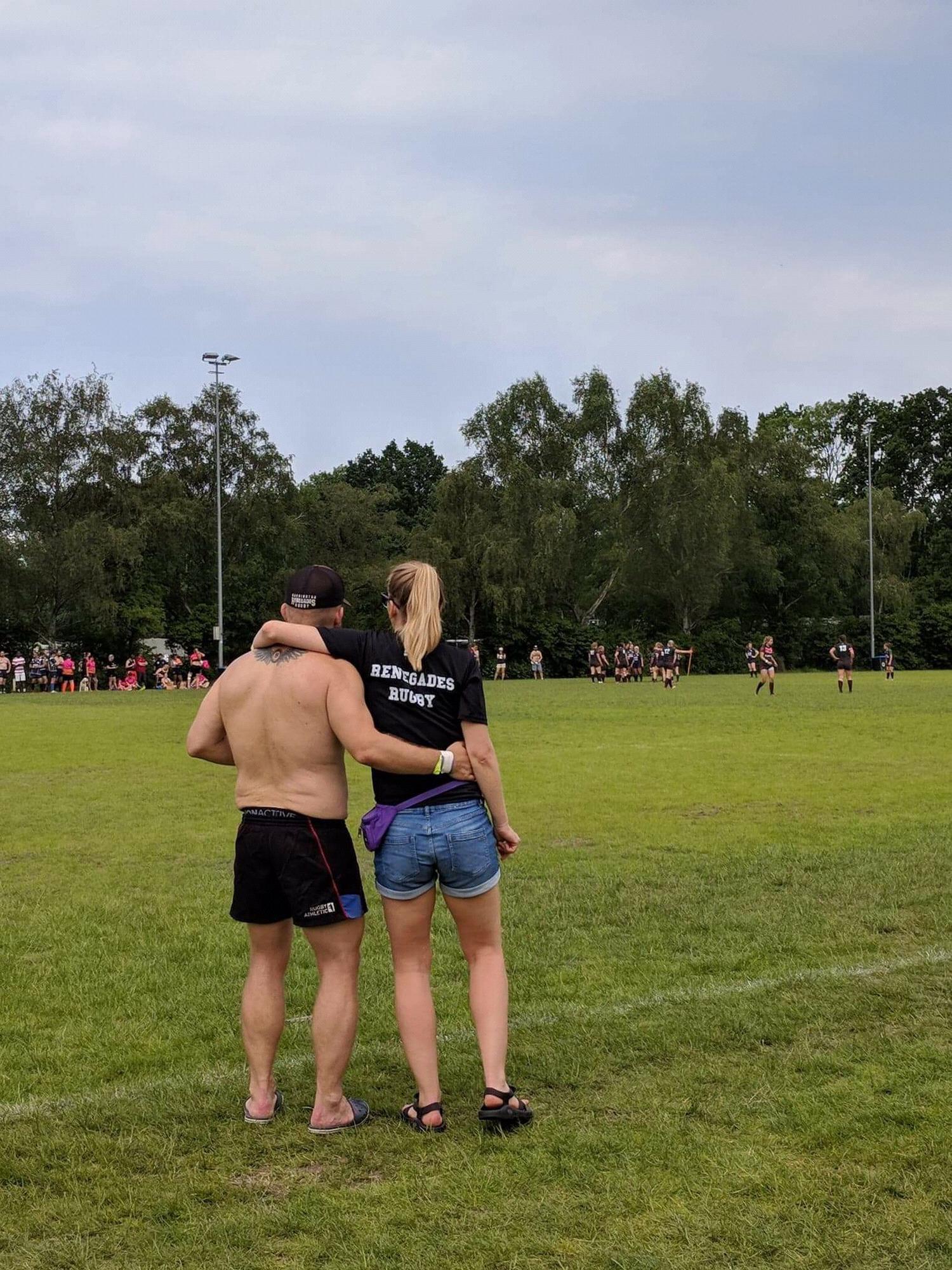 Watching rugby at the Bingham cup in Amsterdam