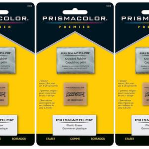 3-PACK - Prismacolor Premier Eraser Set - Kneaded, ArtGum and Plastic Erasers, Set of 3 per pack