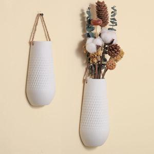 Ceramic Wall Planters (White, 2 Pack)