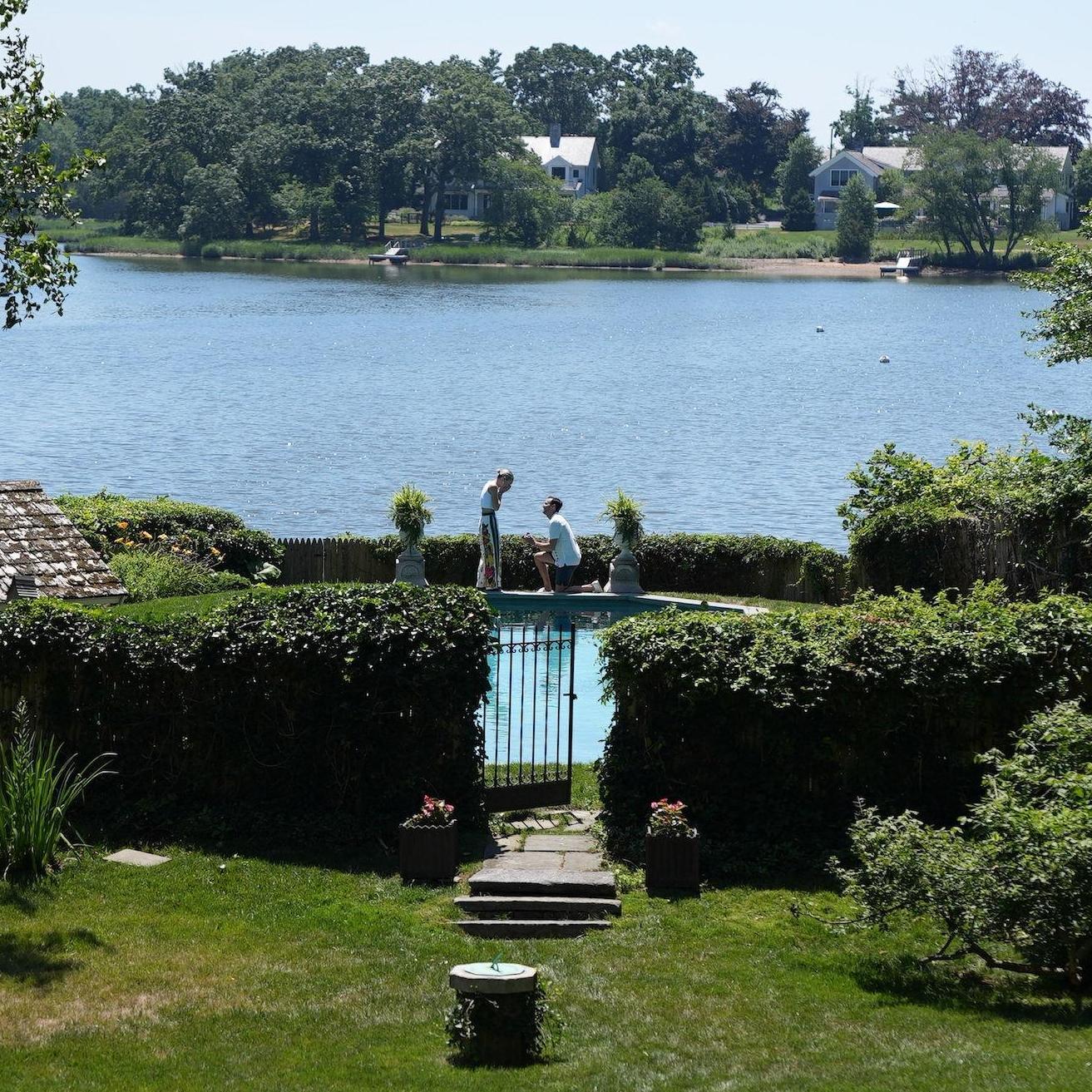 Tally proposing at his family's home in Darien, CT, July 2022.