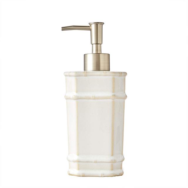 SKL Home Vern Yip Bamboo Lattice Soap Dispenser, White