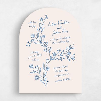 Beige Arch Wedding Invitation - Larian Portrait