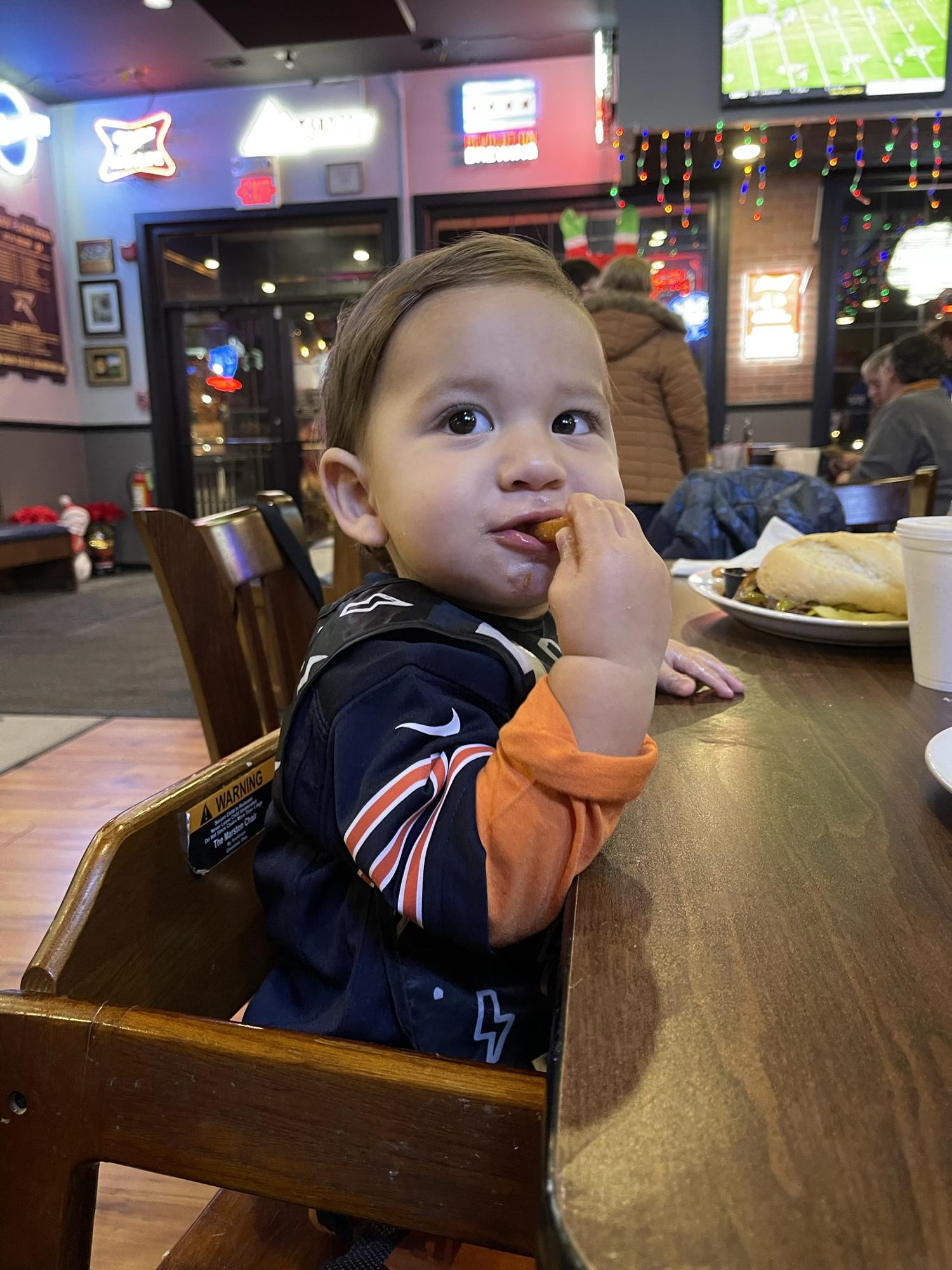 Kylian in his first Bears jersey