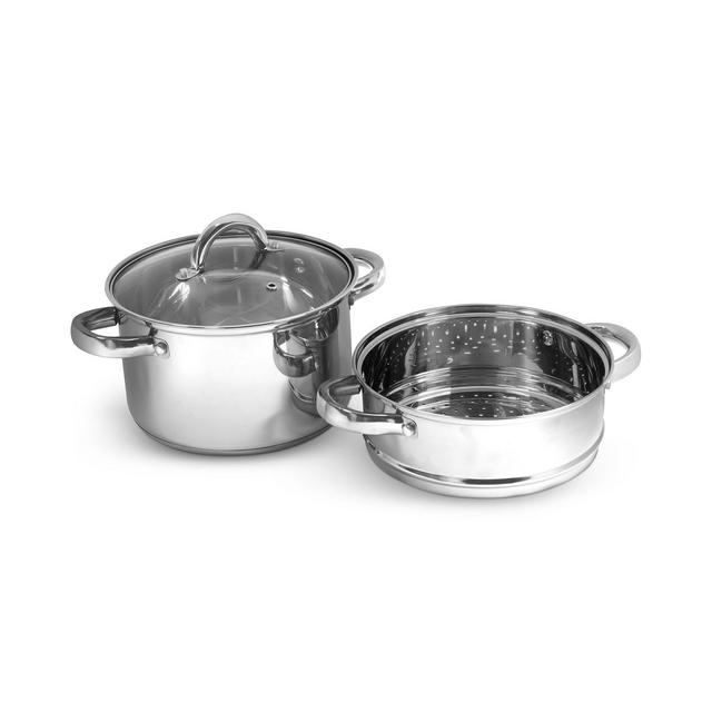 Sedona Stainless Steel 4-Qt. Multi Cooker with Glass Lid & Steam Tray