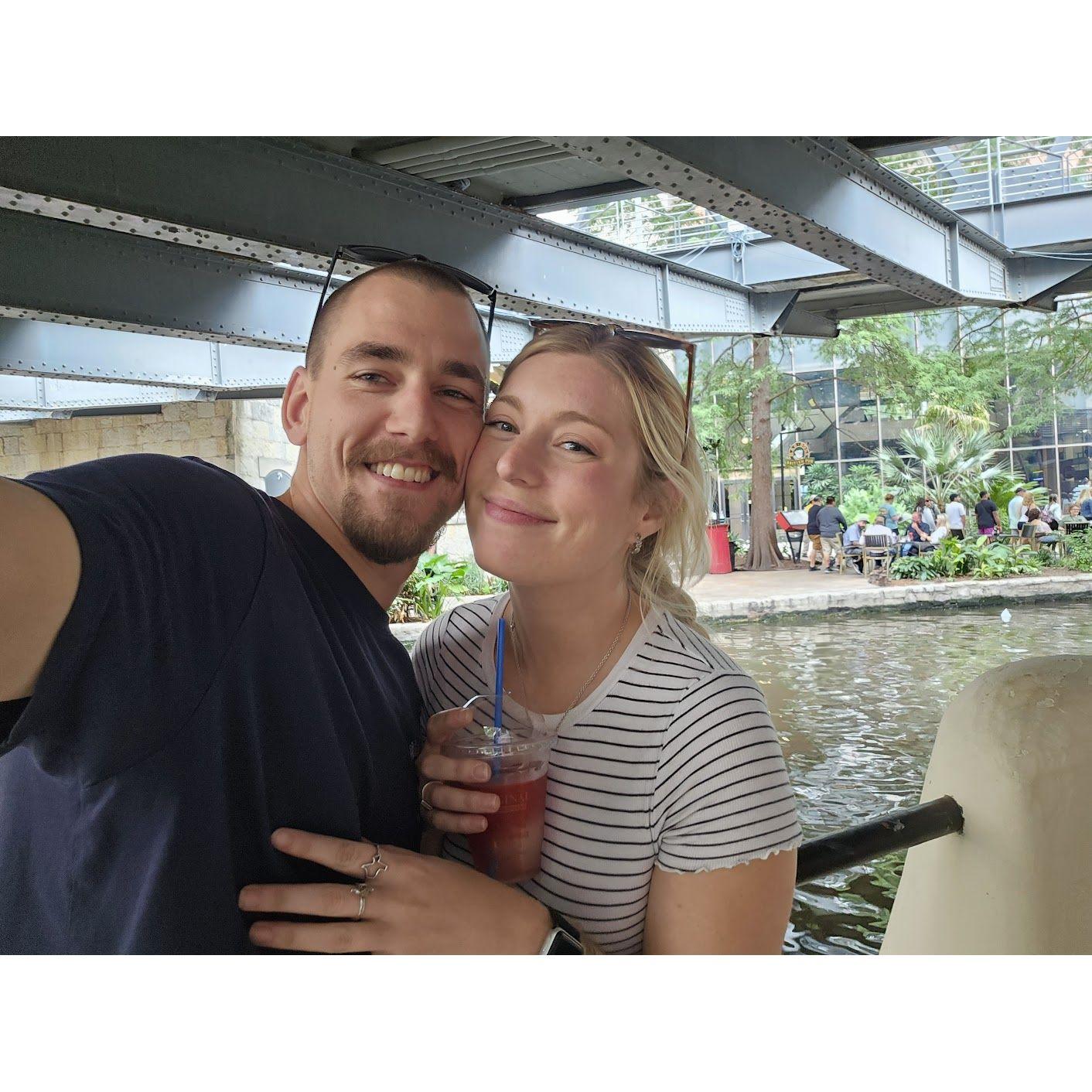 Romantic time in San Antonio; this picture was taken not long before Matthew proposed!