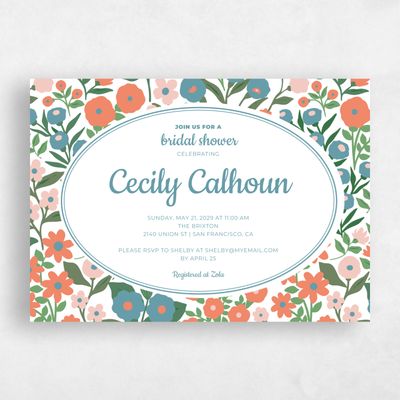 Teal Ocean, Blue Wedding Wedding Shower Invitation - Kukkinta Landscape