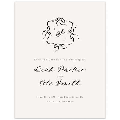 Light Oatmeal, Beige Wedding Digital Save the Date - Quinn Portrait