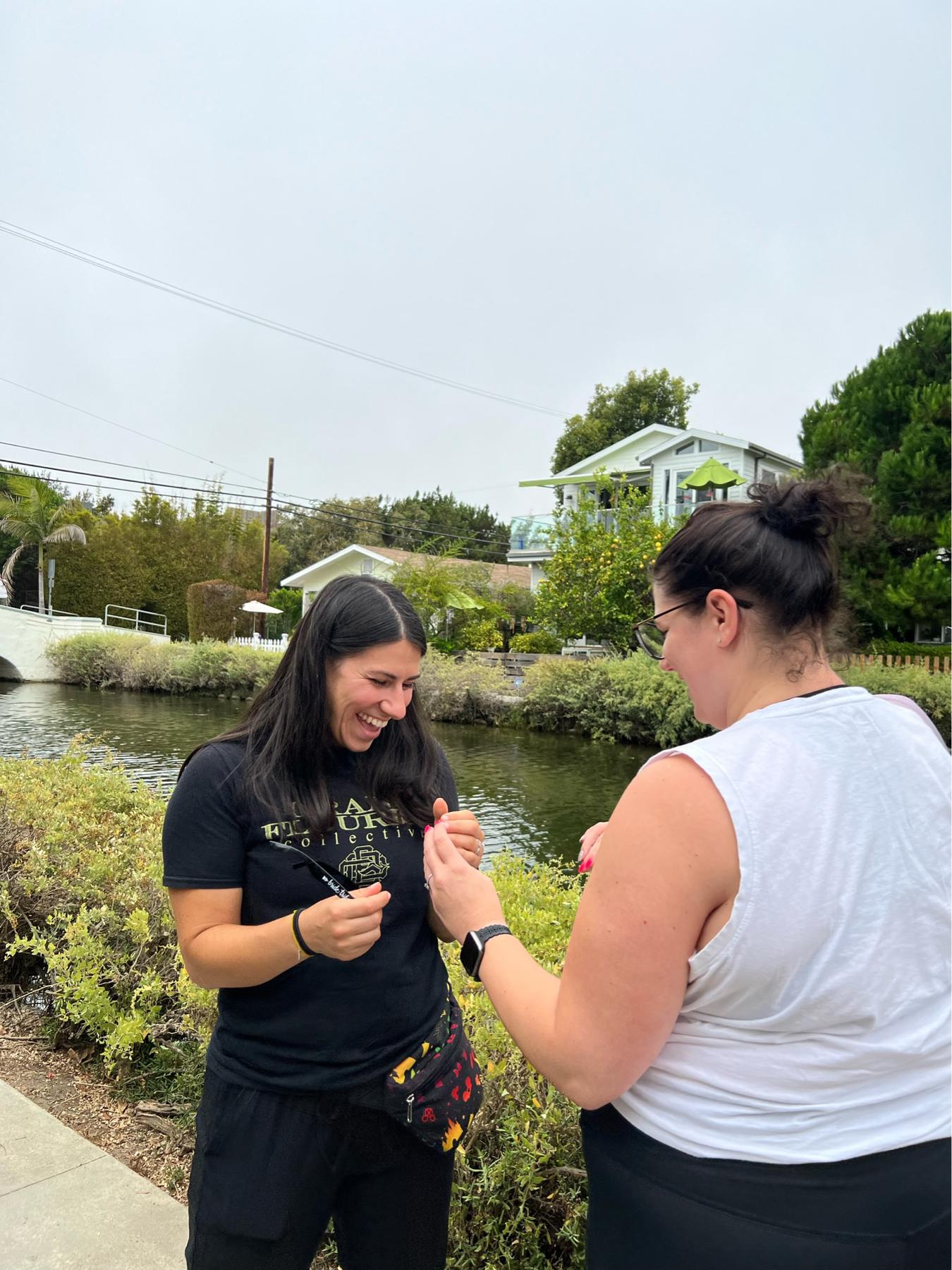 Mj surprised Alyssa while flying out to LA to visit her sister and asked her to marry her while walking the canals!!!