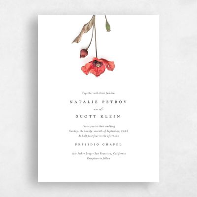 Red Wedding Invitation - Spiga Portrait