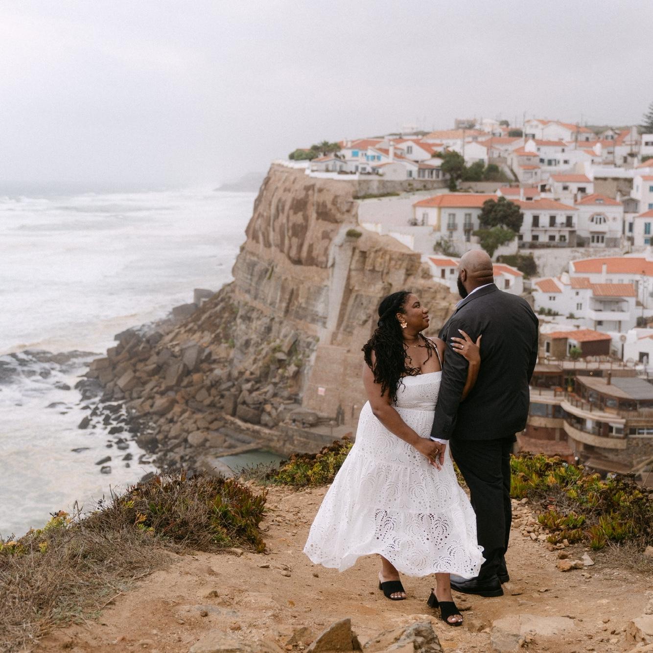 While in Portugal, just a few days after the proposal we took our engagement photos overlooking the coast of Azenhas do Mar