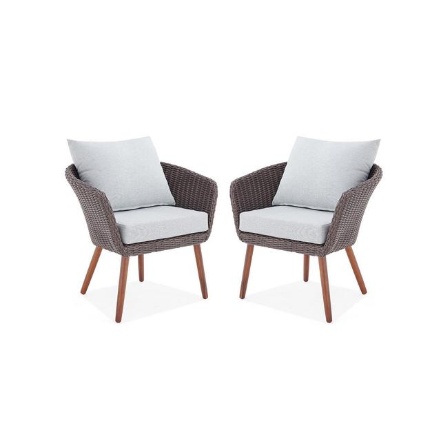 Alaterre Furniture Athens All-Weather Wicker Outdoor Chairs with Cushions Set
